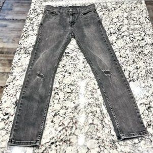 Levi's 510 Skinny Fit Jeans Kickshaw Destructed - Stretch BLACK SZ 29x30 NEW!